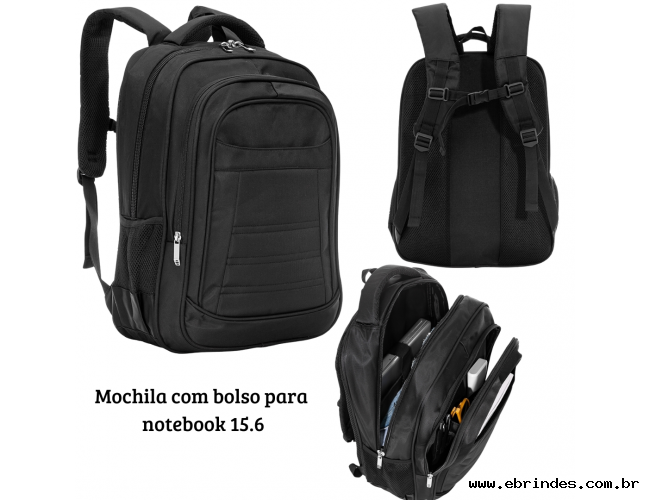 Mochila Polister com bolso para notebook 15,6.